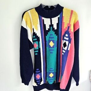 VINTAGE 62 East southwest pattern cotton sweater